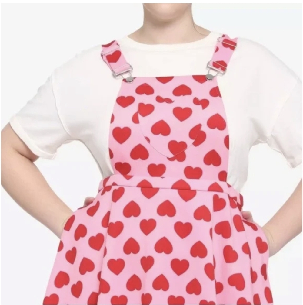 Hot Topic Pink and Red Heart Dress - Picture 2 of 7